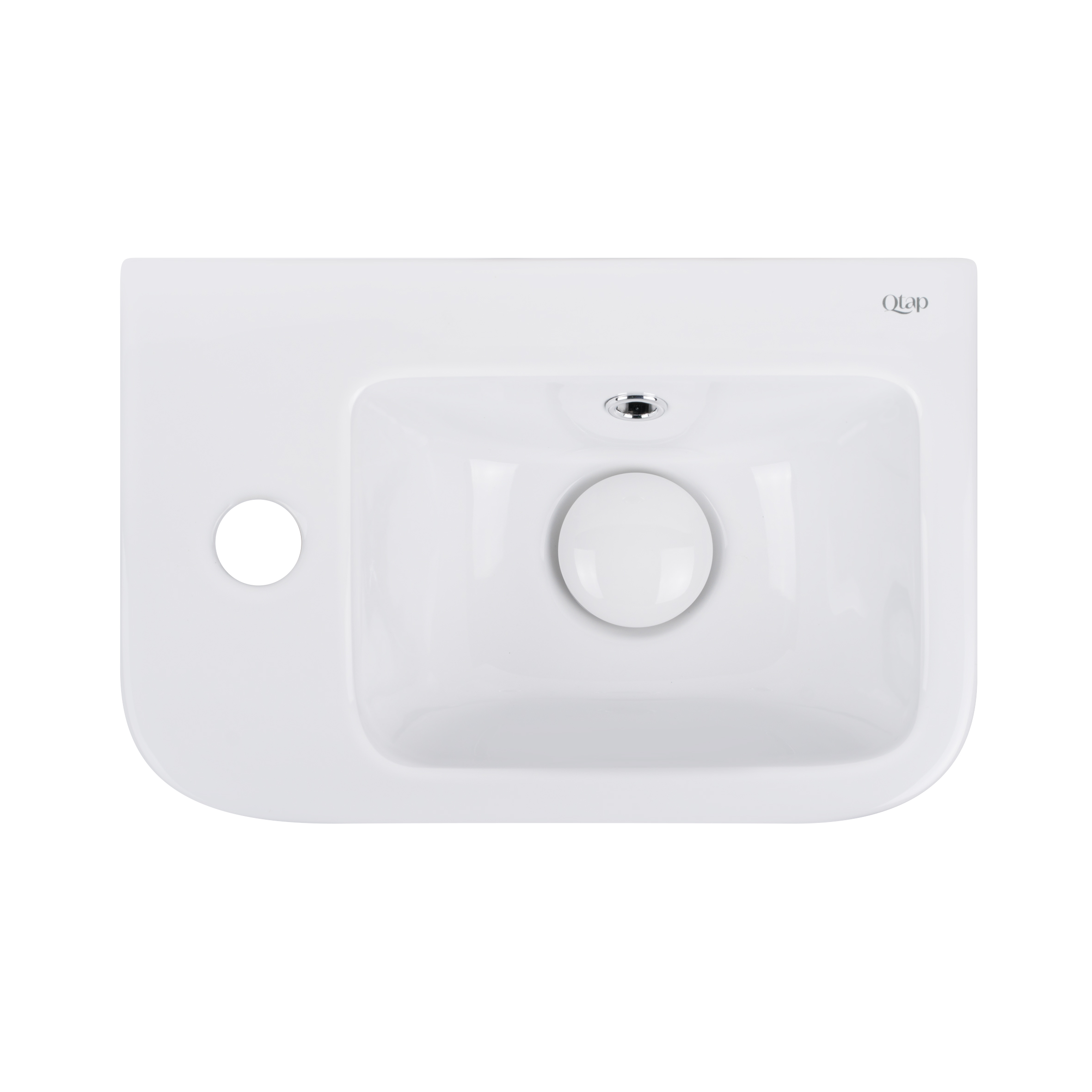 

Раковина Qtap Tern с донным клапаном QT171110100LW (SR203403)