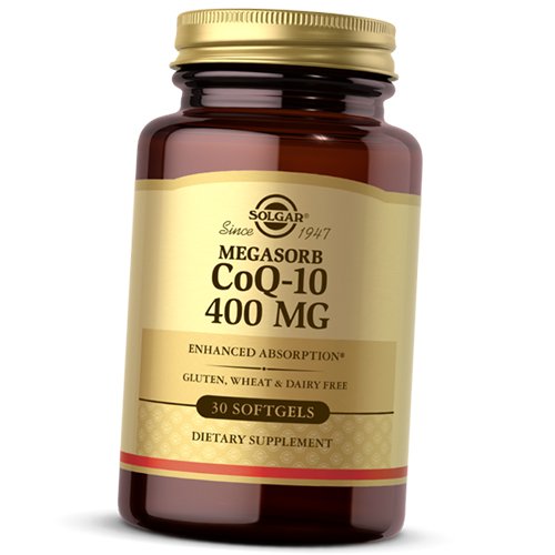 

Коэнзим Q10 Мегасорб, Megasorb CoQ-10 400, Solgar 30гелкапс (70313028)