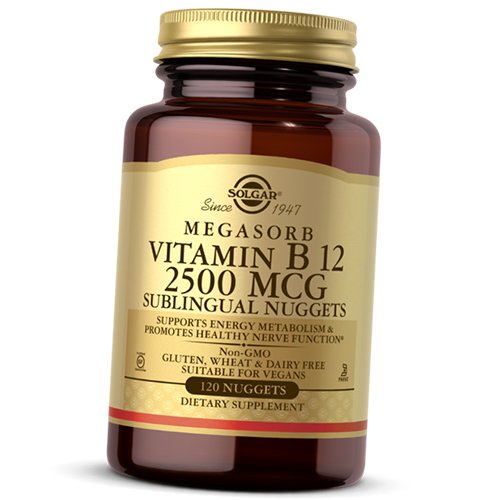 

Витамин В12, Цианокобаламин, Vitamin B12 2500, Solgar 120таб (36313215)