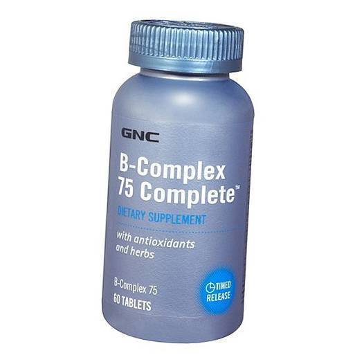 

Витамины группы В, B-Complex 75, GNC 60каплет (36120007)