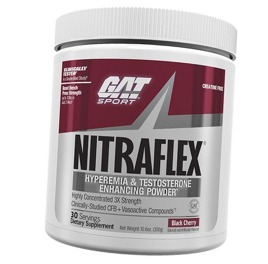 

Предтренировочная добавка, Nitraflex, GAT Sport 300г Черешня (11129002)