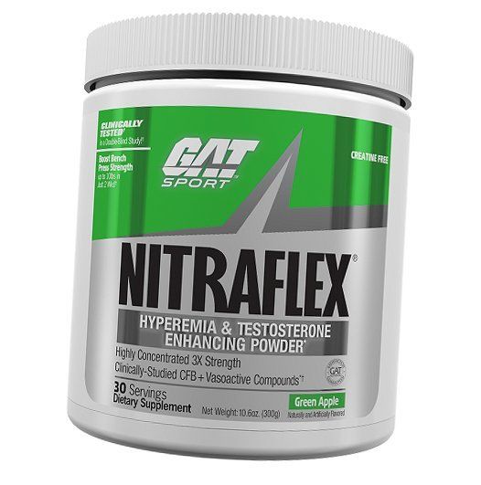 

Предтренировочная добавка, Nitraflex, GAT Sport 300г Зеленое яблоко (11129002)