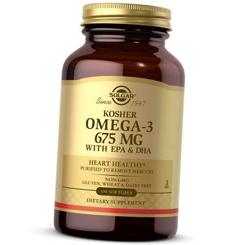 

Кошерная Омега 3, Kosher Omega-3 675, Solgar 100гелкапс (67313010)