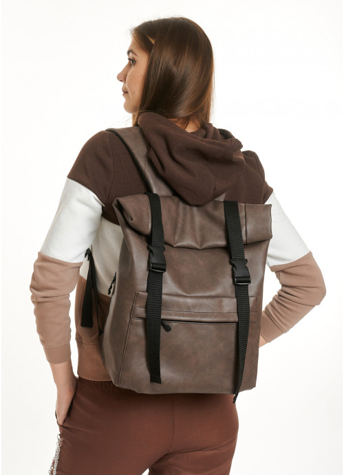 

Рюкзак рол Sambag RollTop коричневий нубук