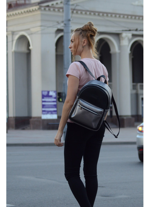 

Жіночий рюкзак Sambag Talari LSSP комбінація чорного з сріблом