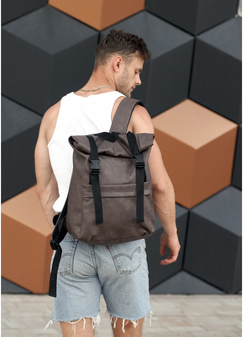 

Чоловічий рюкзак ролл Sambag RollTop BSH світло-коричневий нубук