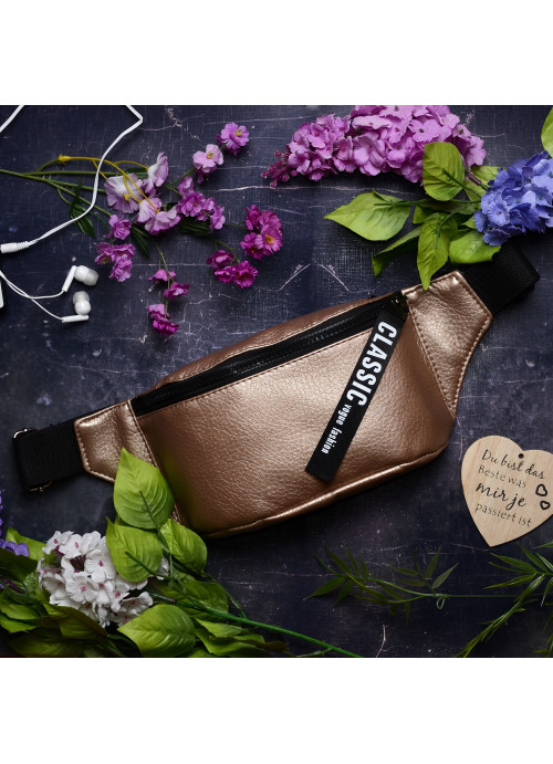 

Сумка на пояс бананка Sambag Tirso MSH рожева зі стрічкою