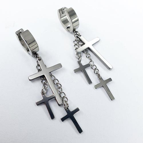 

Серьги-кольца Steel Evolution "Steel-Crosses" из медицинской стали 1232 S