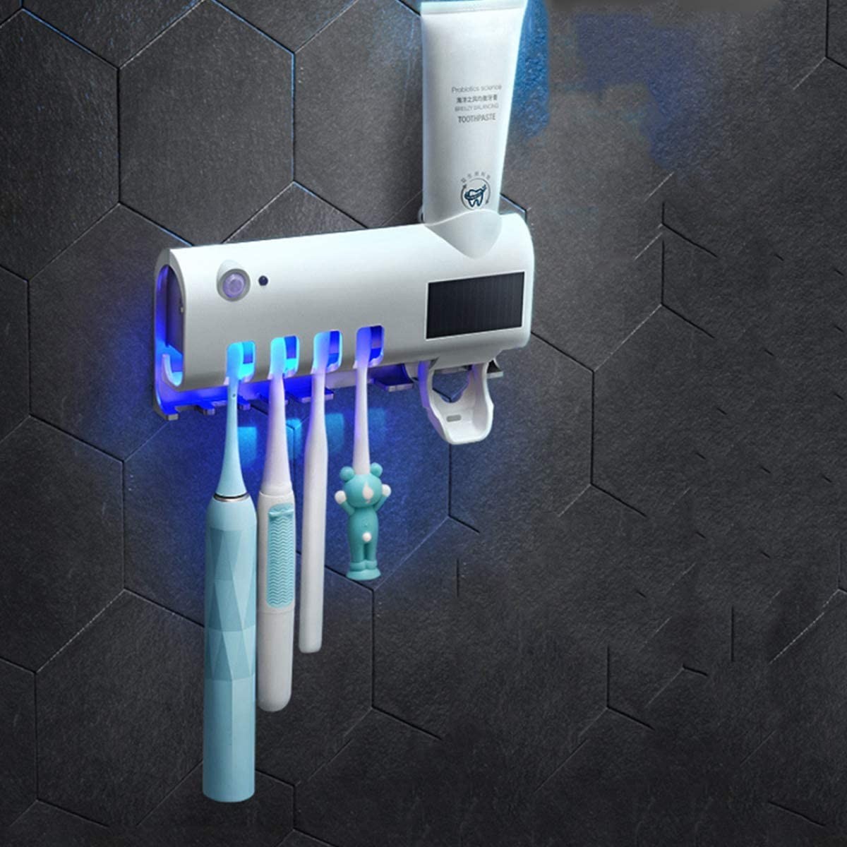 

Держатель диспенсер для зубных щеток и пасты ORIGINAL УФ-стерилизатор Toothbrush sterilizer W-020 белый