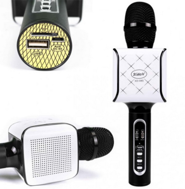 

Беспроводной ЛУЧШИЙ микрофон-караоке Bluetooth KDCH KD-08S Черный