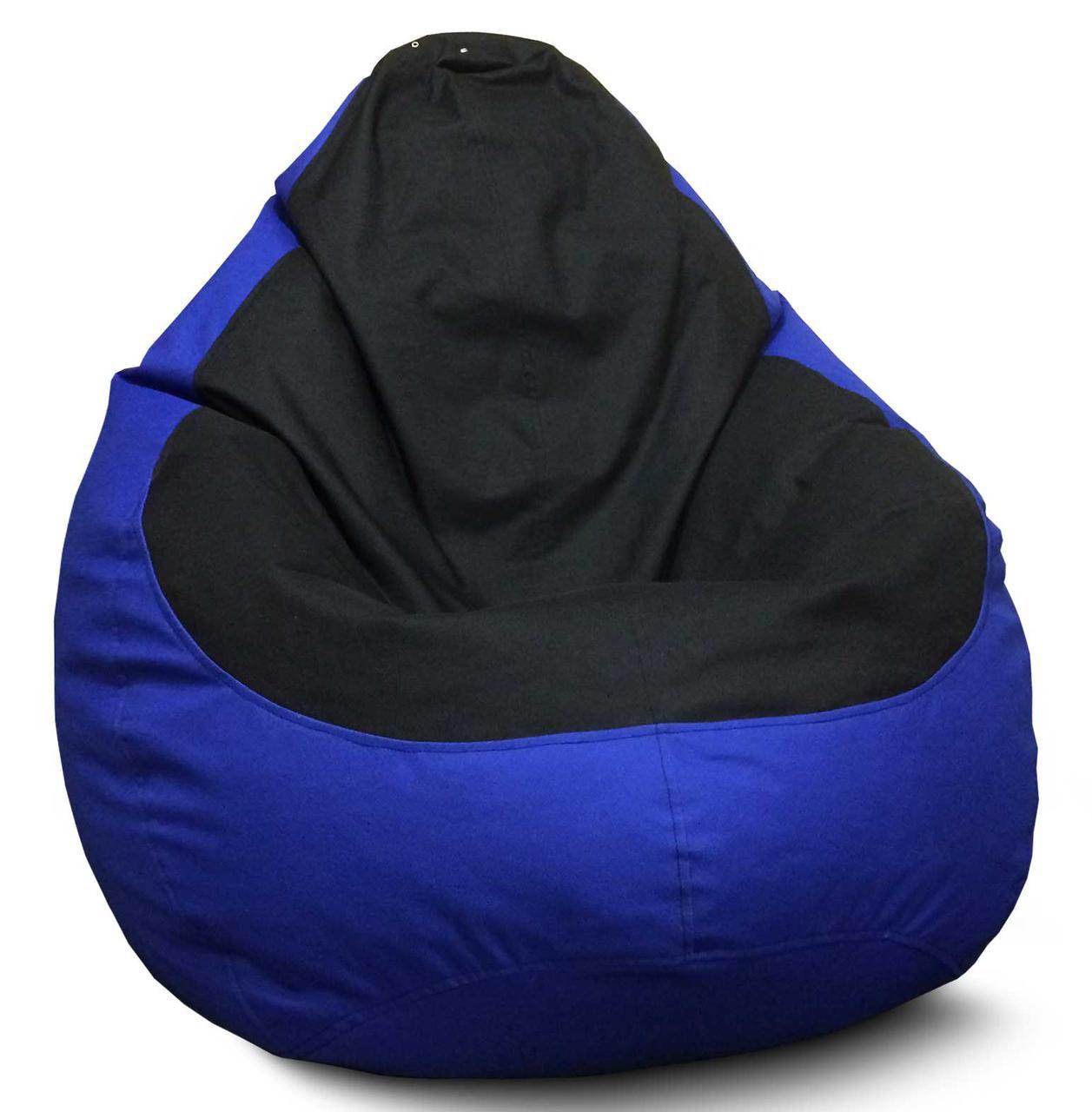 

Кресло мешок груша iPuff Оксфорд Черный/Синий XXXL (100x135 см)