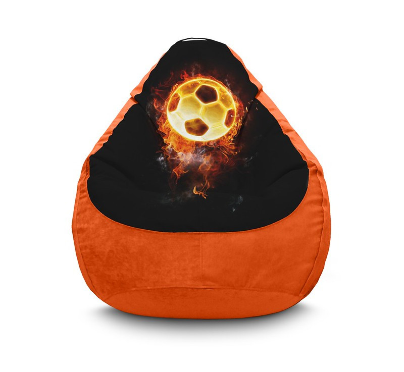 

Кресло мешок iPuff "Football. Fire ball" Флок XXXL (100x135 см) Оранжевый