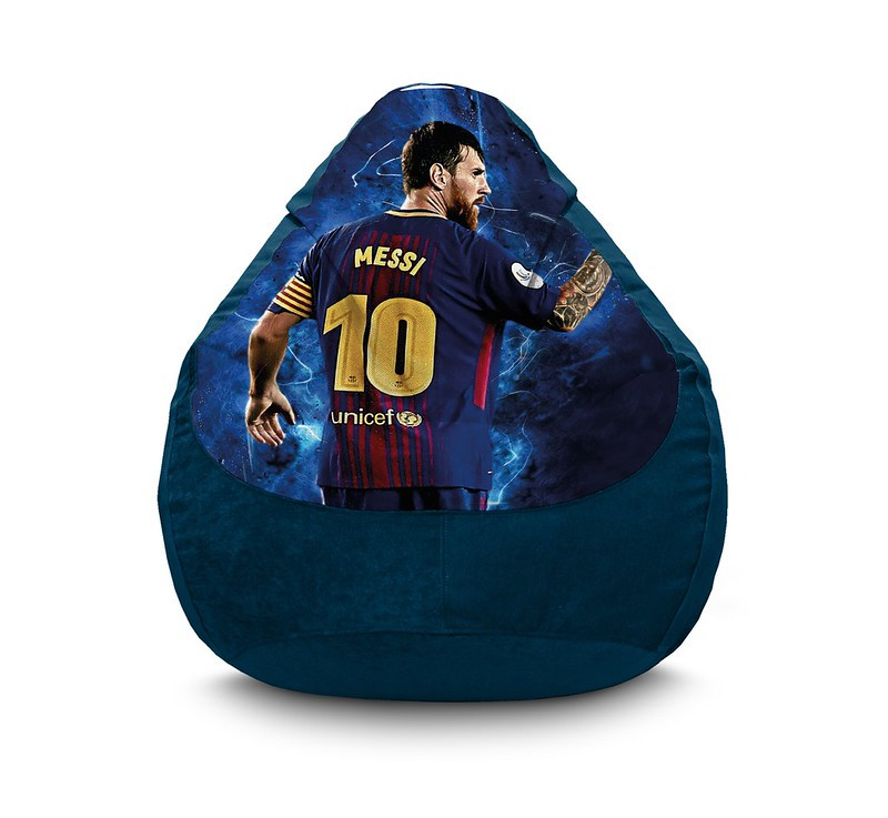 

Кресло мешок iPuff "Football. Messi" Флок XXXL (100x135 см) Синий