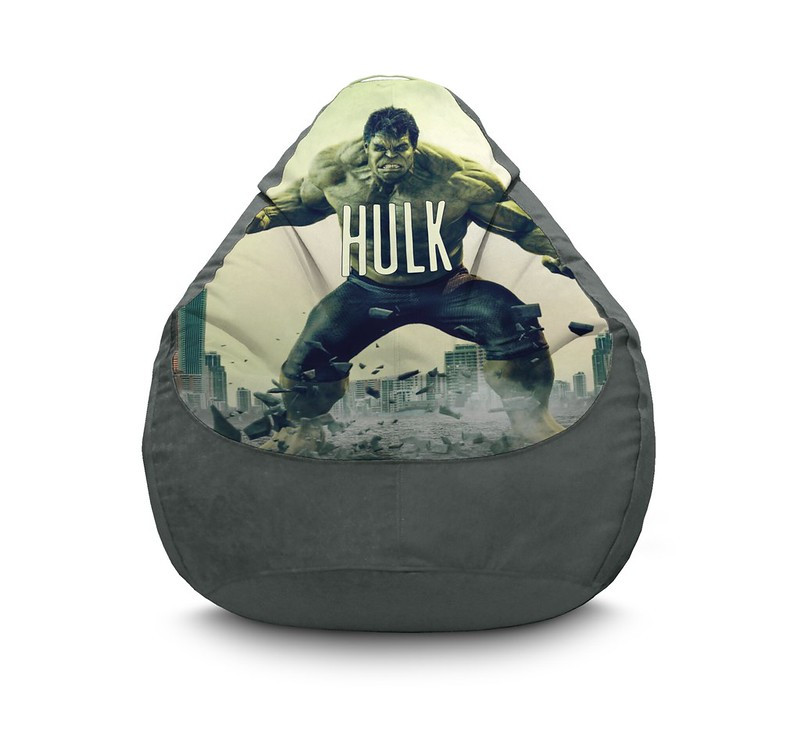 

Кресло мешок iPuff "Hulk. Distruction" Флок XL (80х110 см) Серый