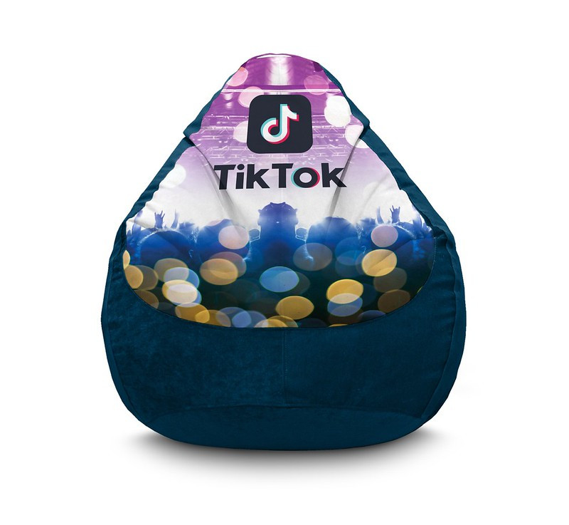 

Кресло мешок iPuff "Tik Tok. Disco" Флок XL (80x110 см) Синий