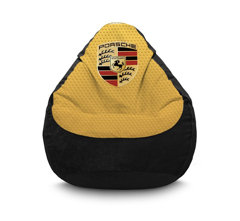 

Кресло мешок iPuff "Porsche" Флок XXL (90x125 см) Бежевый/Черный