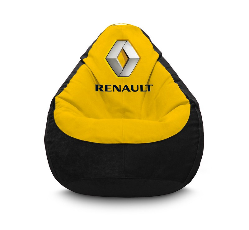 

Кресло мешок iPuff "Renault" Флок XXXL (100x135 см) Желтый/Черный