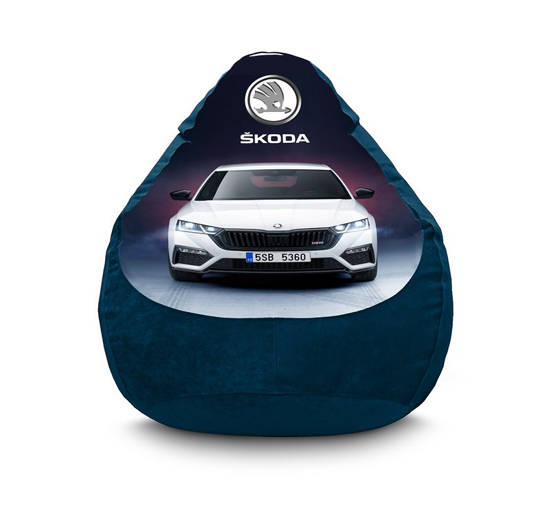 

Кресло мешок iPuff "Skoda. Octavia" Флок XXXL (100x135 см) Синий