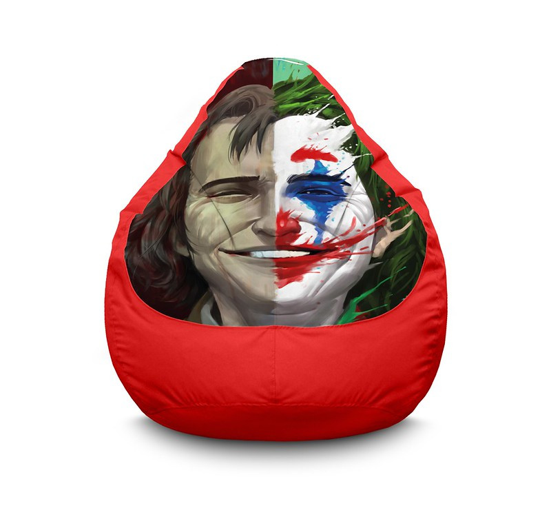 

Кресло мешок iPuff "Joker. Half face" Оксфорд XL (80х110 см) Красный