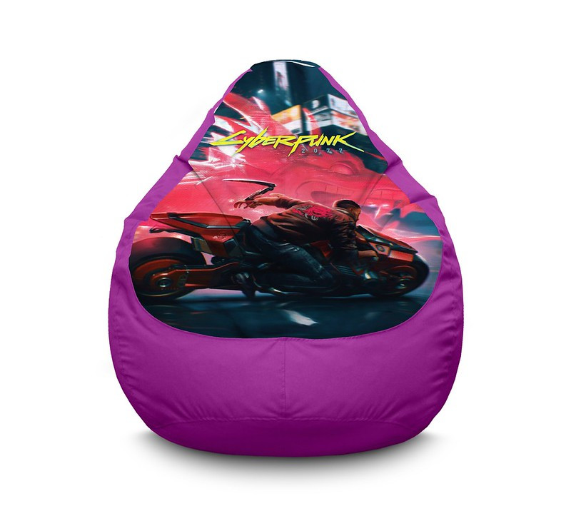 

Кресло мешок iPuff "Cyberpunk 2077. Motorcycle" Оксфорд XXXL (100х135 см) Сиреневый