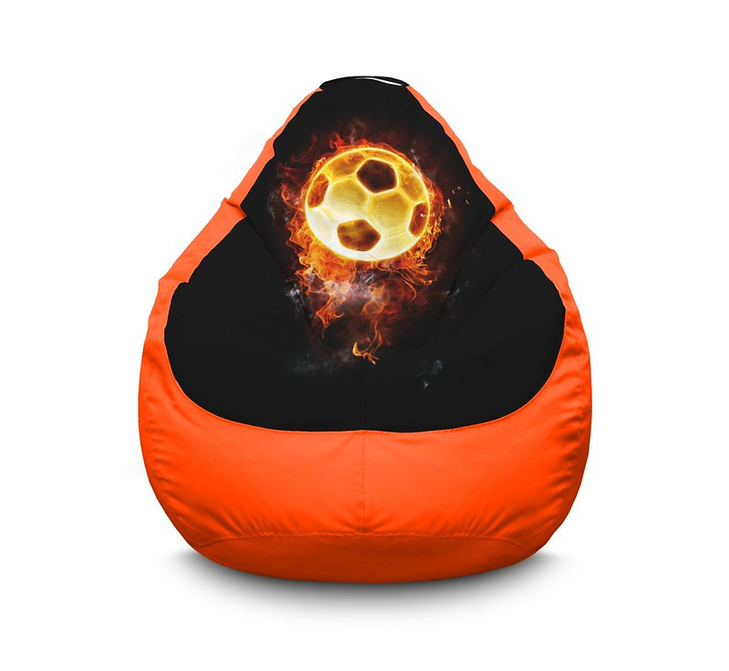 

Кресло мешок iPuff "Football. Fire ball" Оксфорд XL (80х110 см) Оранжевый