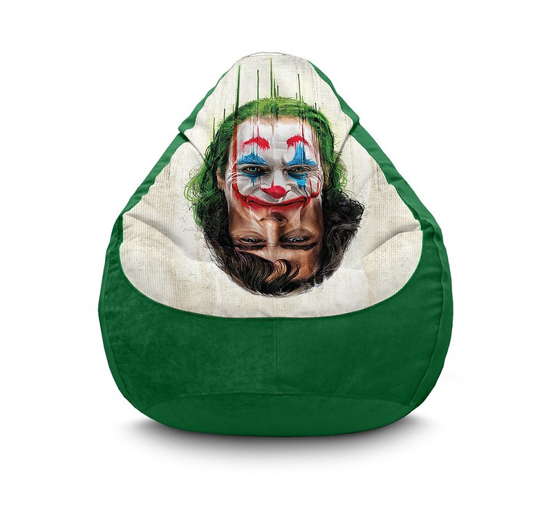 

Кресло мешок iPuff "Joker. Two face" Флок XL (80x110 см) Зеленый