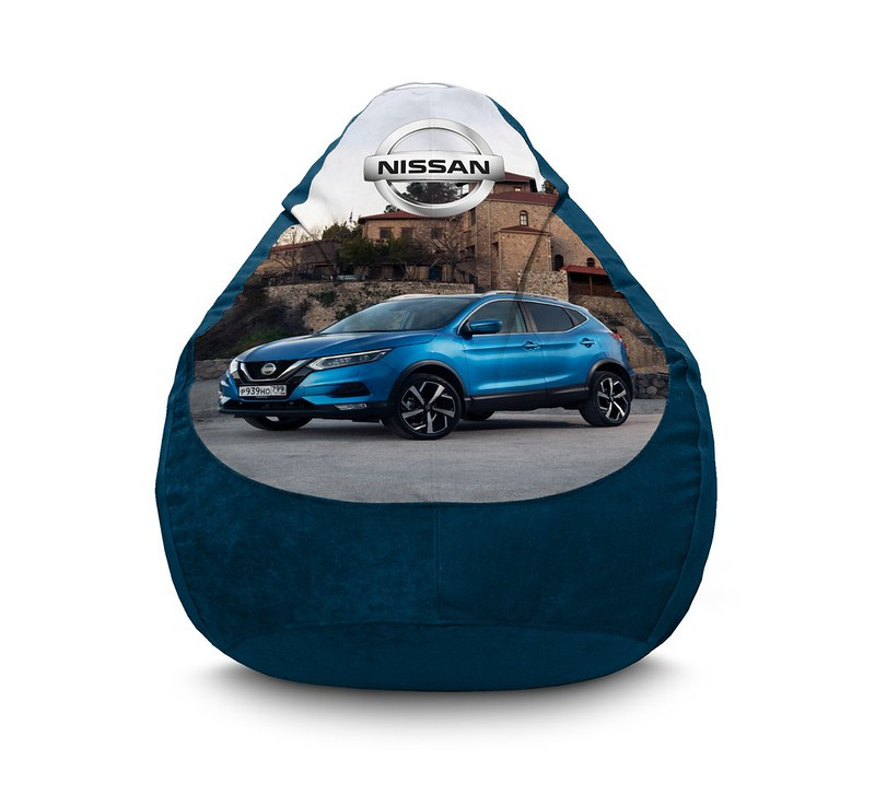 

Кресло мешок iPuff "Nissan. Qashqai. Blue" Флок XL (80x110 см) Синий