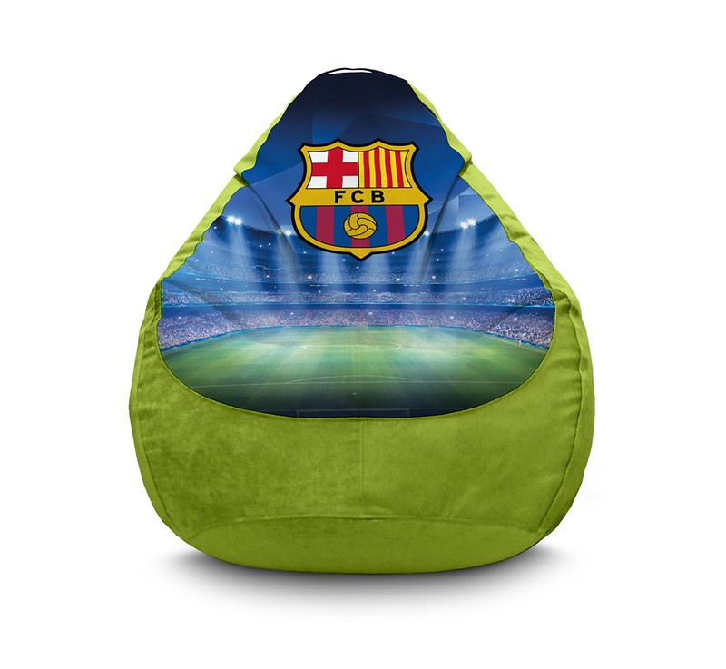 

Кресло мешок iPuff "Football. Barcelona logo" Флок XXXL (100x135 см) Оливковый