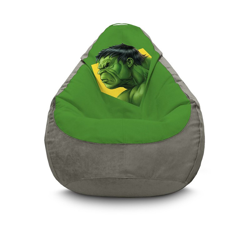 

Кресло мешок iPuff "Hulk. Face profile" Флок XXXL (100х135 см) Серый