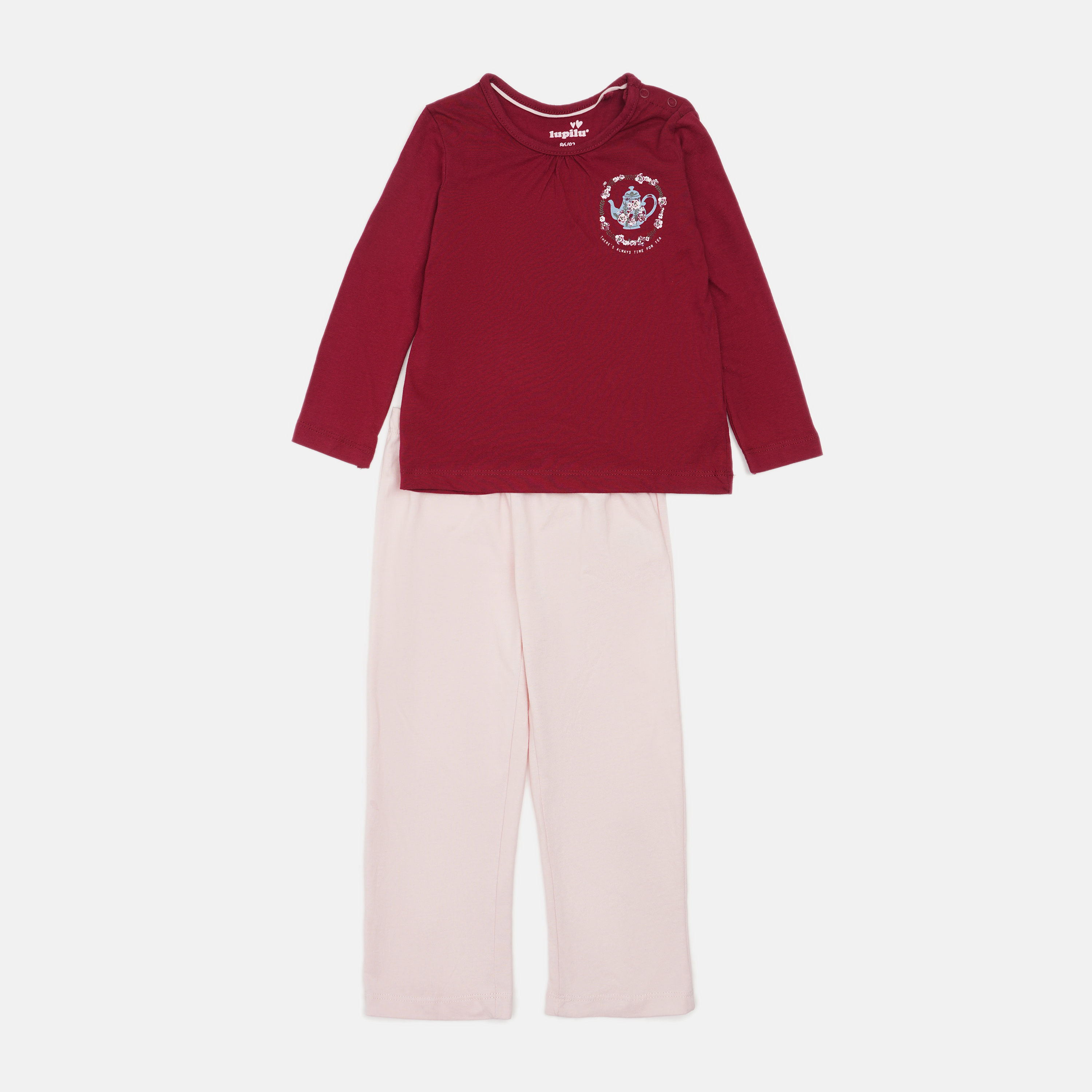 

Пижама (футболка с длинными рукавами + брюки) Lupilu DIS12218 86-92 см Бордовый/Комбинированный