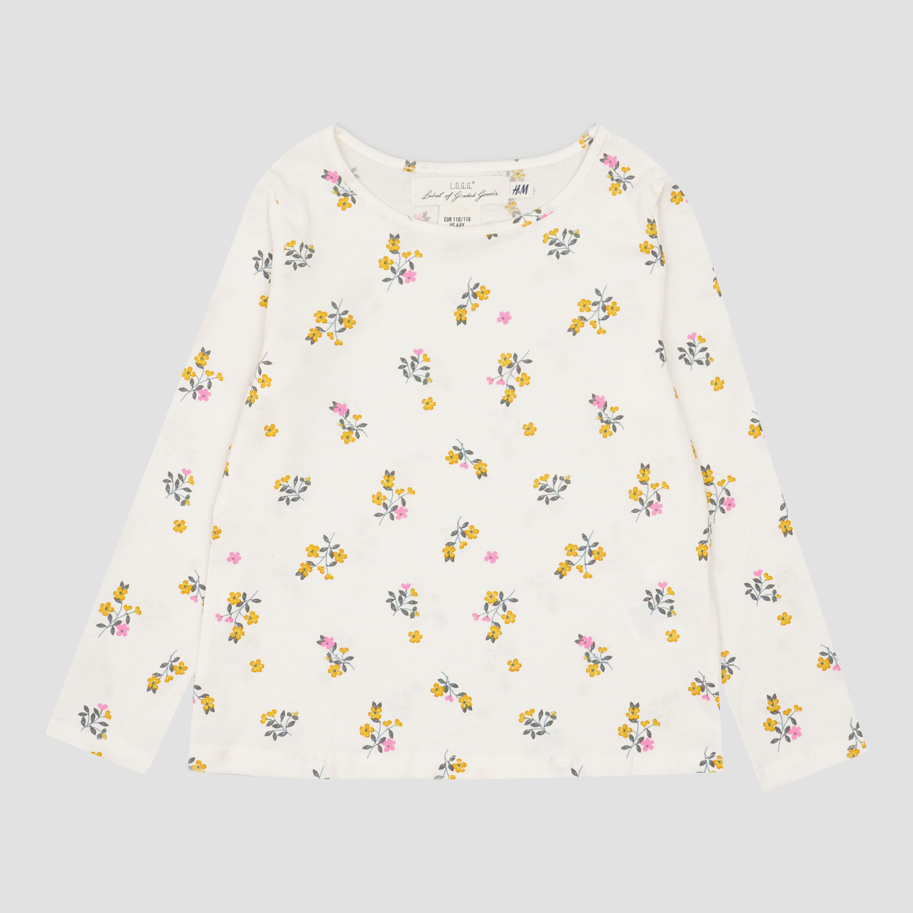 

Лонгслив H&M HOM91313 110-116 см Молочный комбинированный