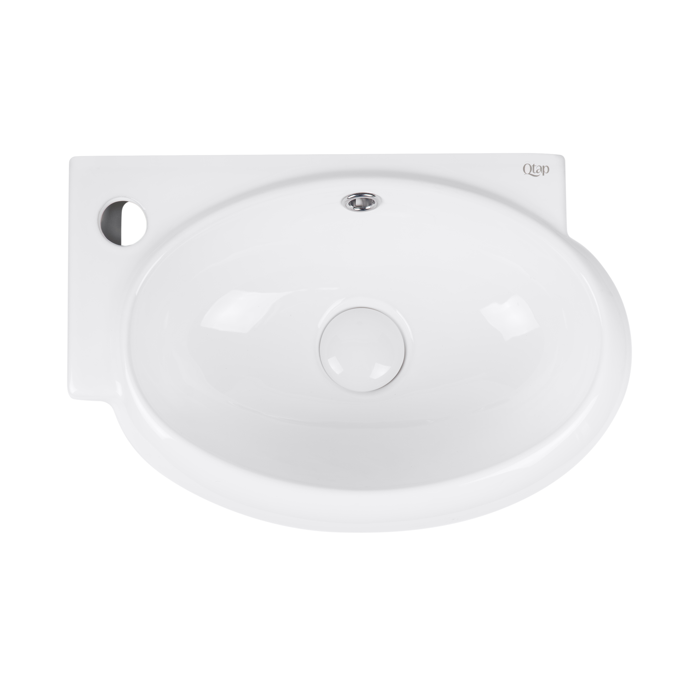 

Раковина Qtap Leo с донным клапаном левая QT11115011LW (SX702101)