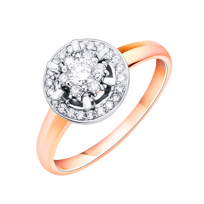 

Золотое кольцо в комбинированном цвете с бриллиантами 000113530 17 размера