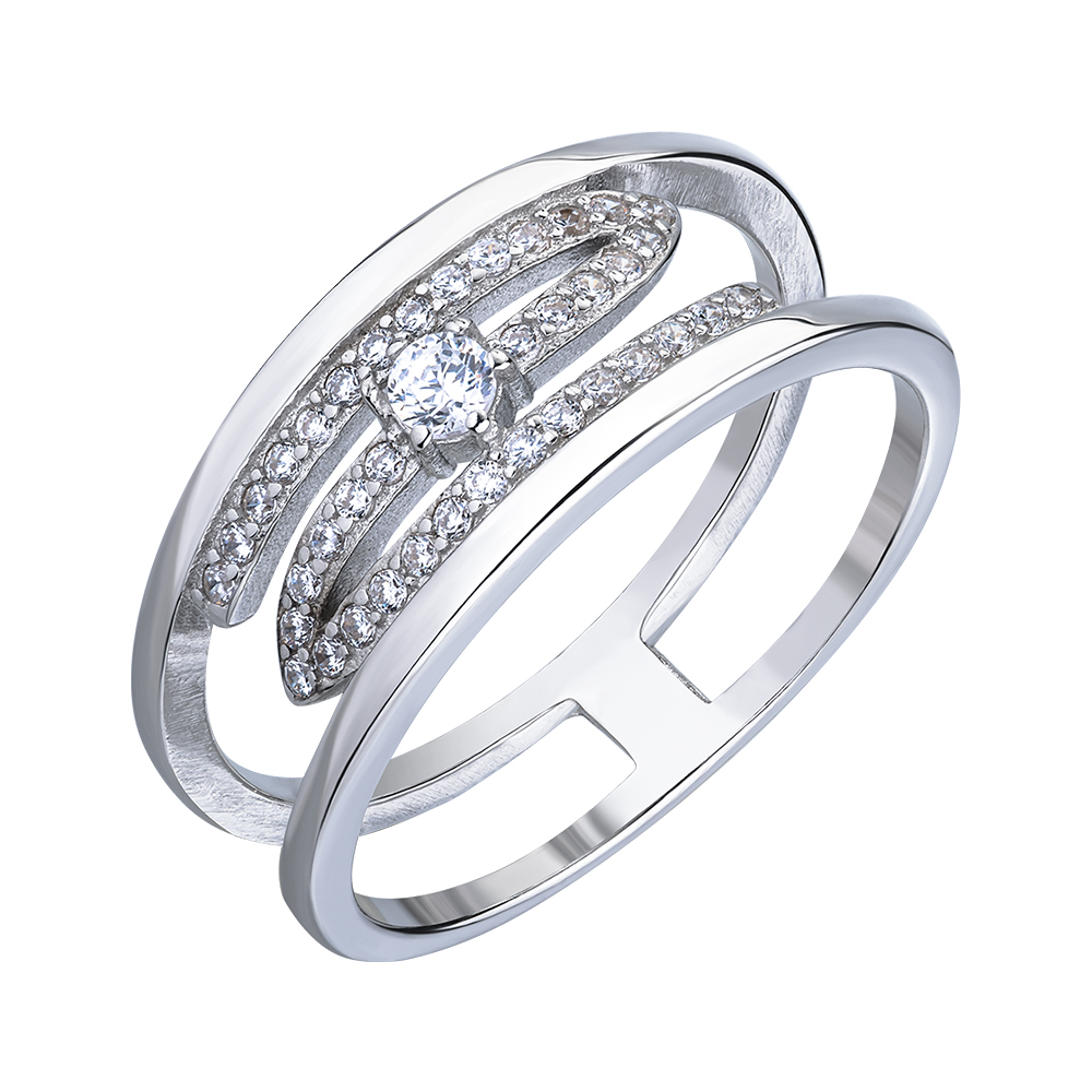 

Серебряное кольцо с фианитами 000147232 18.5 размера
