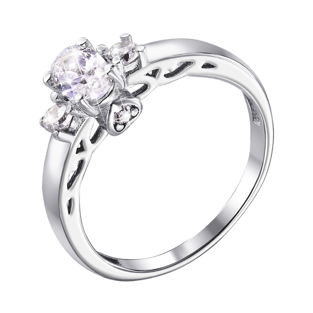 

Серебряное кольцо с фианитами и узором 000127134 16.5 размера