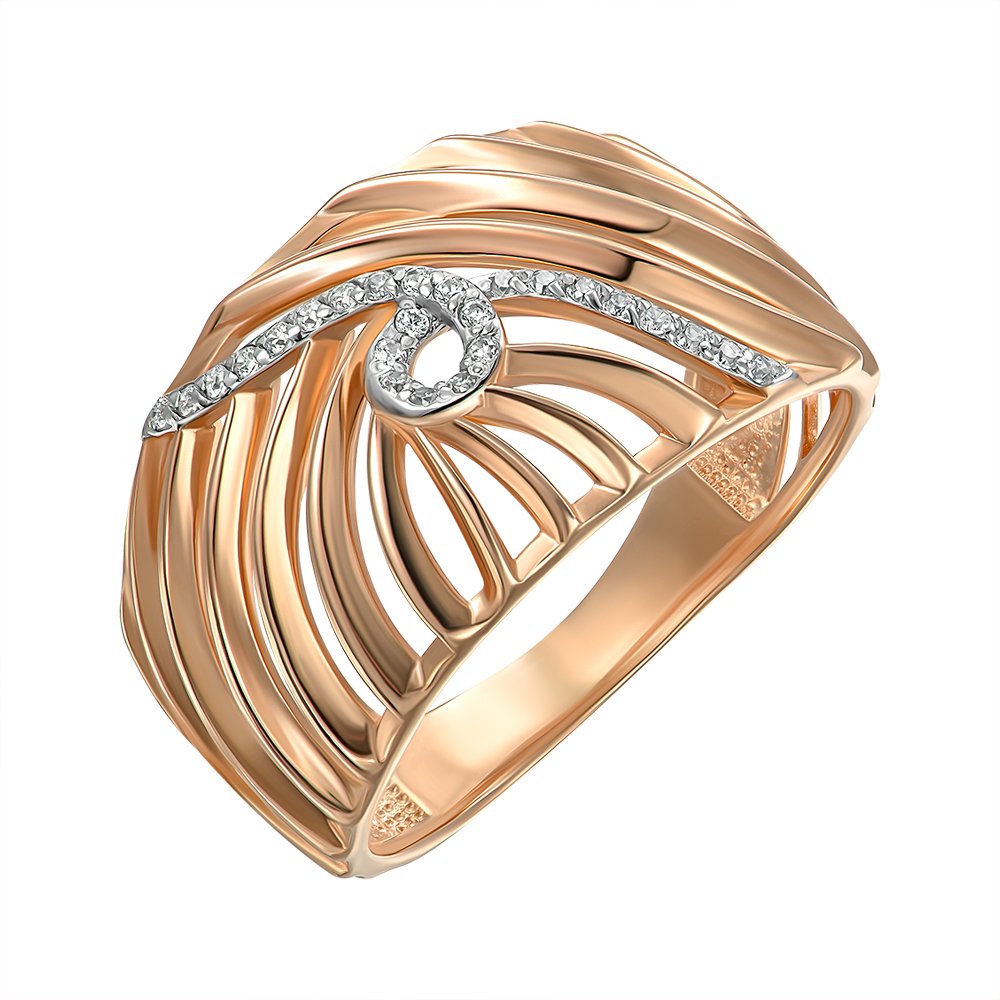 

Кольцо из красного золота с фианитами 000149625 17 размера