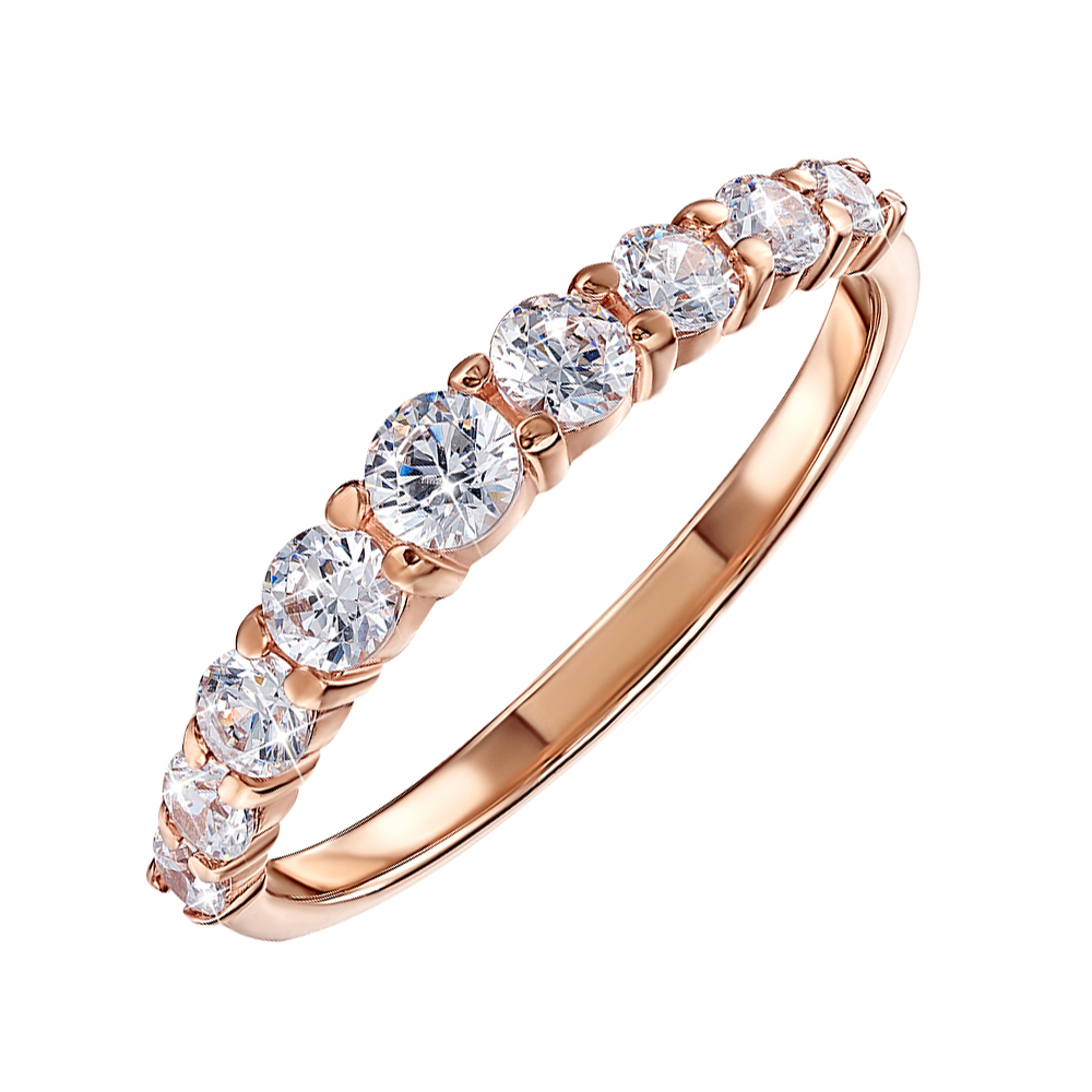 

Золотое кольцо в красном цвете с цирконием Swarovski 000122272 17.5 размера