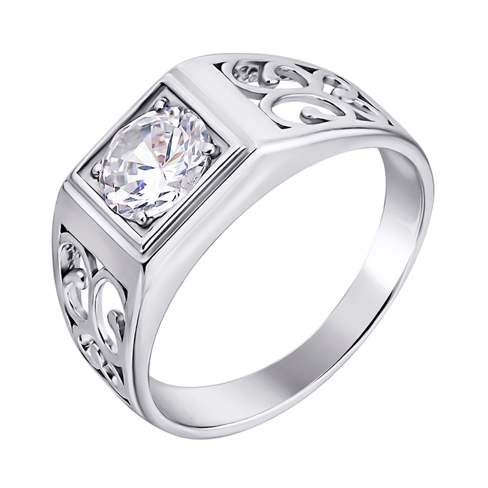 

Серебряный перстень-печатка с фианитом 000140544 20.5 размера