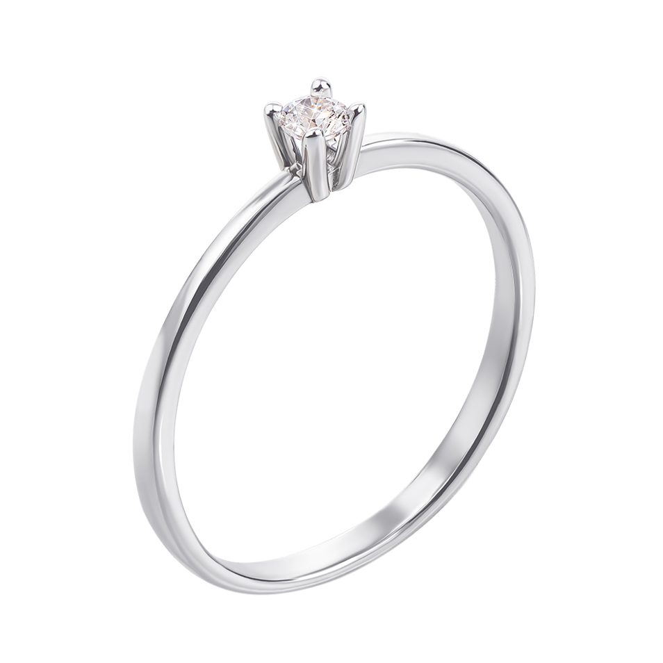 

Помолвочное кольцо из белого золота с кристаллом Swarovski 000132777 15 размера