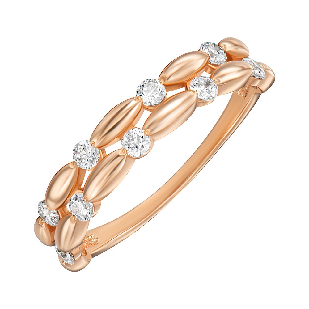 

Кольцо из красного золота с фианитами Swarovski 000146416 18 размера