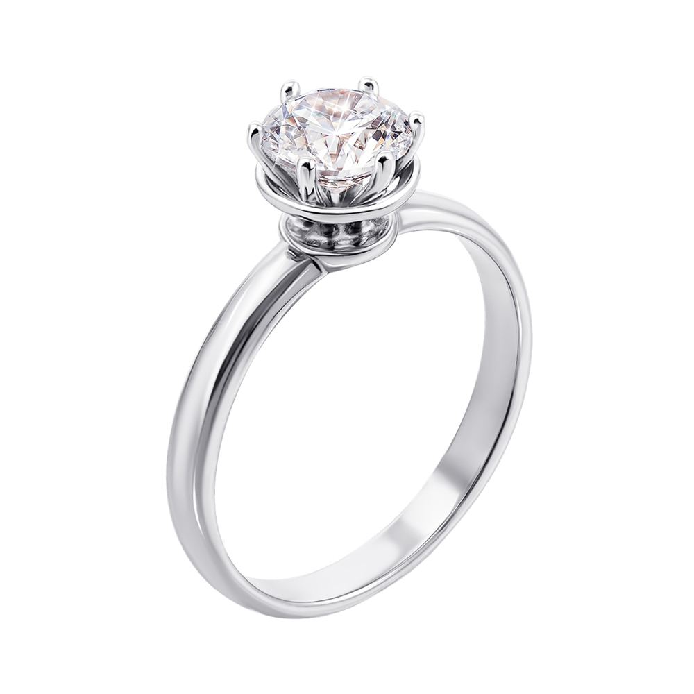 

Кольцо из белого золота с кристаллом Swarovski 000136653 17 размера