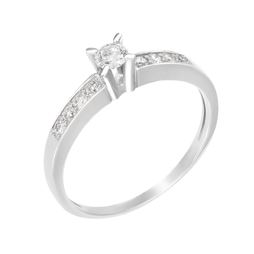 

Золотое кольцо в белом цвете с бриллиантами 000117361 18 размера