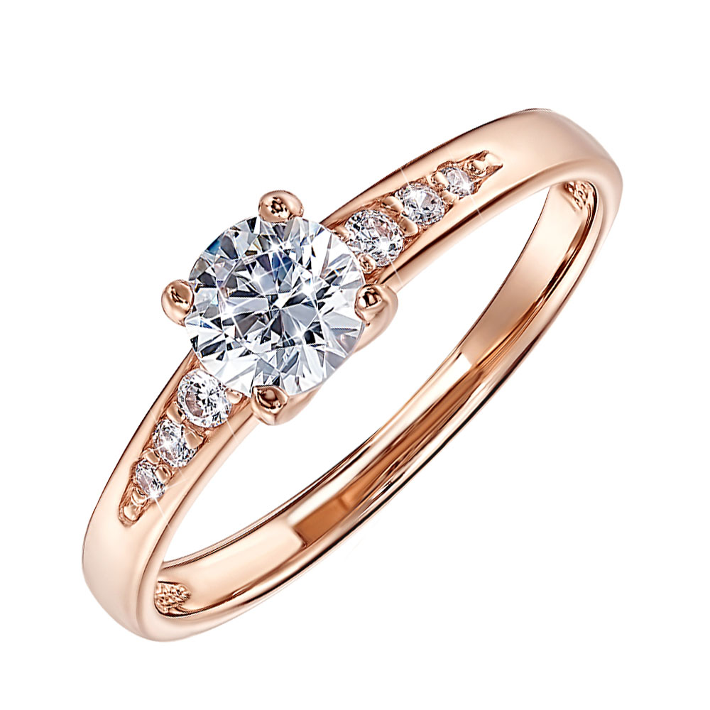 

Золотое кольцо в красном цвете с цирконием Swarovski 000122271 17.5 размера