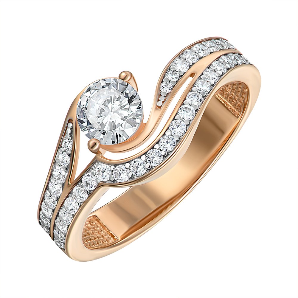 

Кольцо из красного золота с фианитами 000149870 16 размера