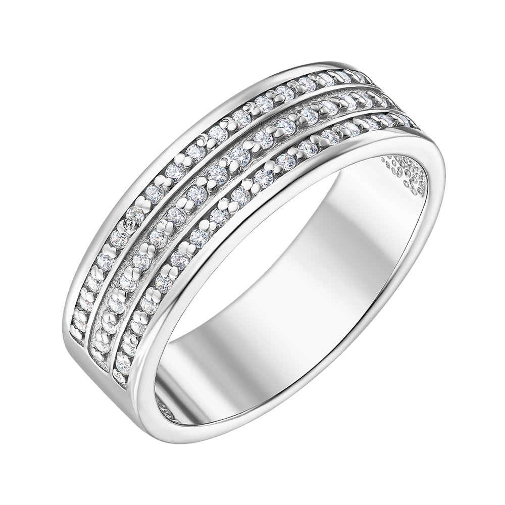 

Серебряное кольцо с фианитами 000149295 18 размера