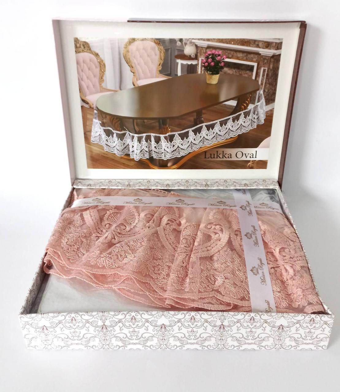 

Силиконовая скатерть с кружевом Maison Royale 160х260 ovale Lukka Powder