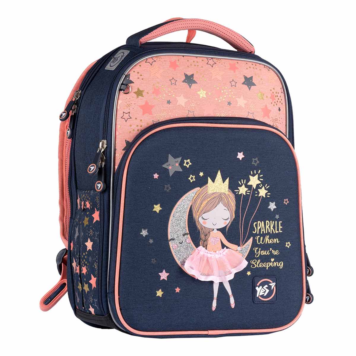 

Рюкзак школьный YES Spark S-78 17 л 39 × 29 × 15 см синий с розовым (558608)