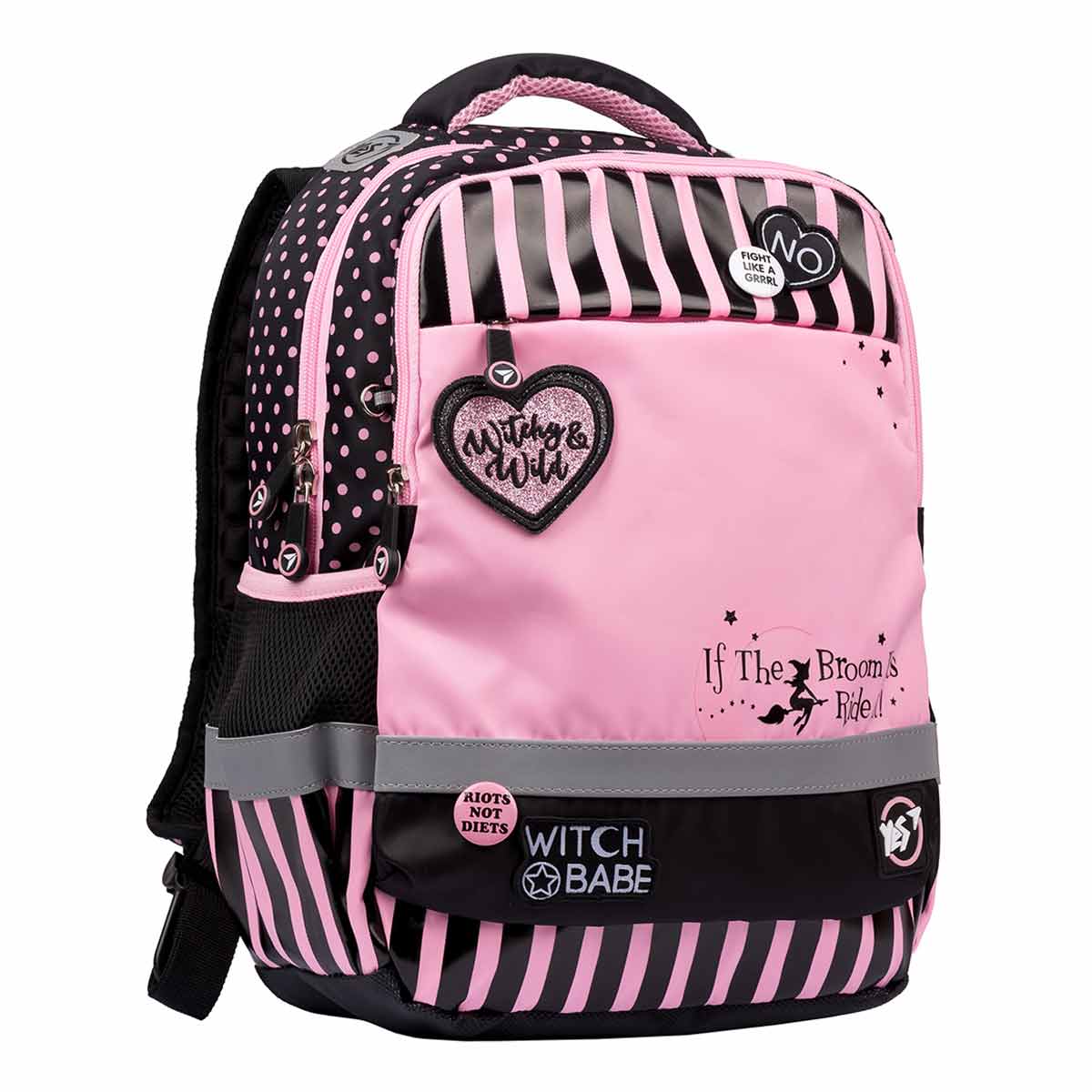 

Рюкзак школьный YES Ergo Little Witch S-52 13 л 36 × 28 × 13 см черный с розовым (558244)