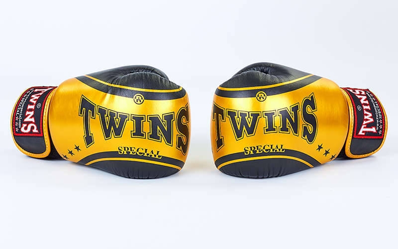 

Перчатки боксерские кожаные на липучке TWINS FBGV-TW4-BKG (14 унции) желтый