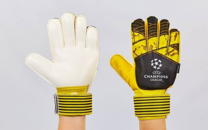 

Перчатки вратарские с защитными вставками на пальцы FB-Sport FB-903-1 CHAMPIONS LEAGUE Размер 10(обхват ладони 27 см)